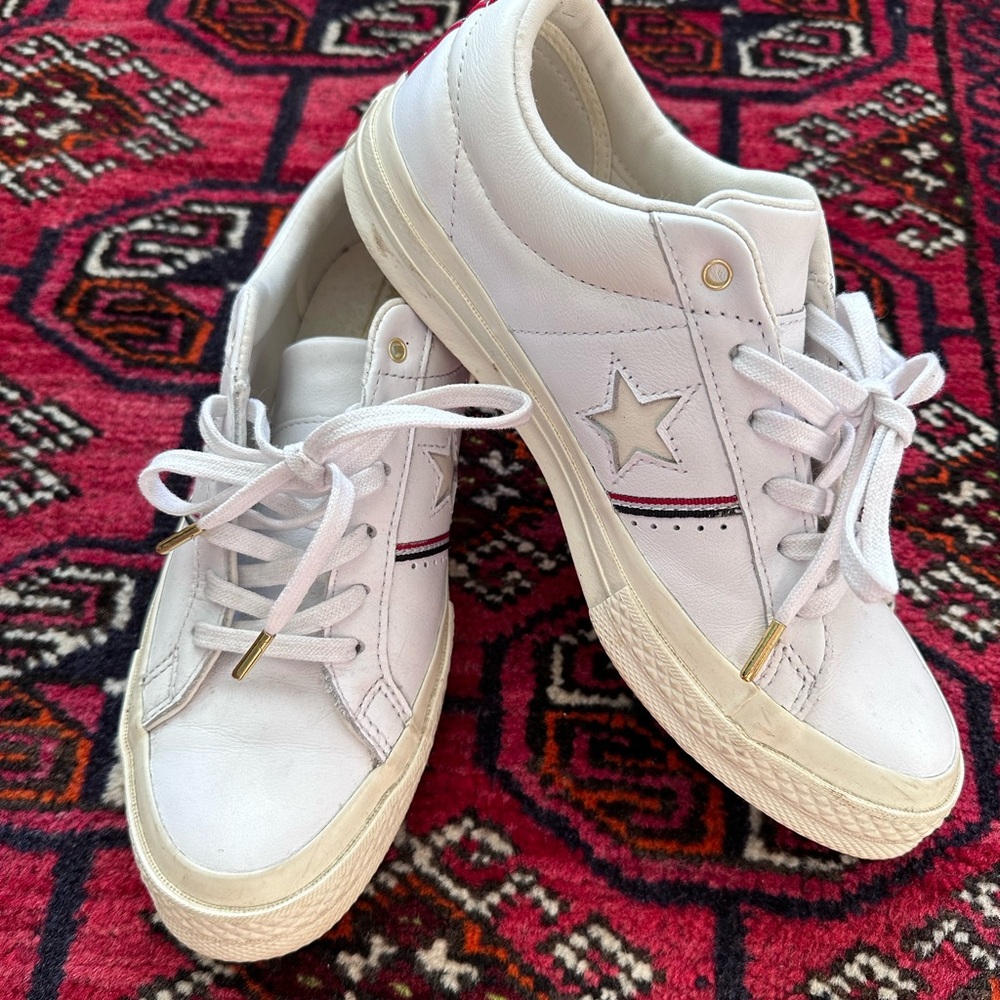 Converse One Star Piping Sneaker White Leather Imported